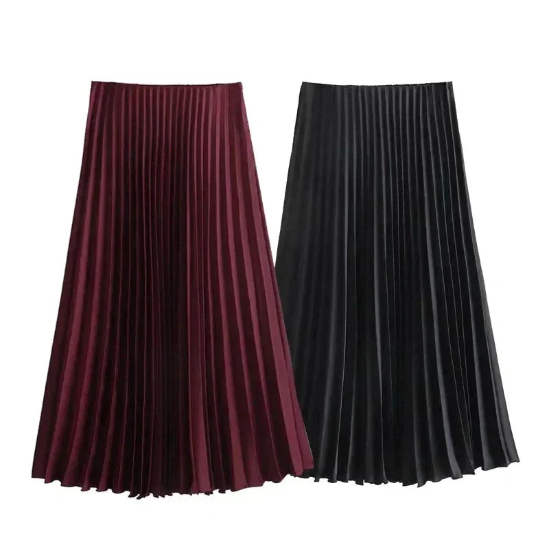 Long Elegant Pleated Skirt for Women – Stylish &amp; Versatile
