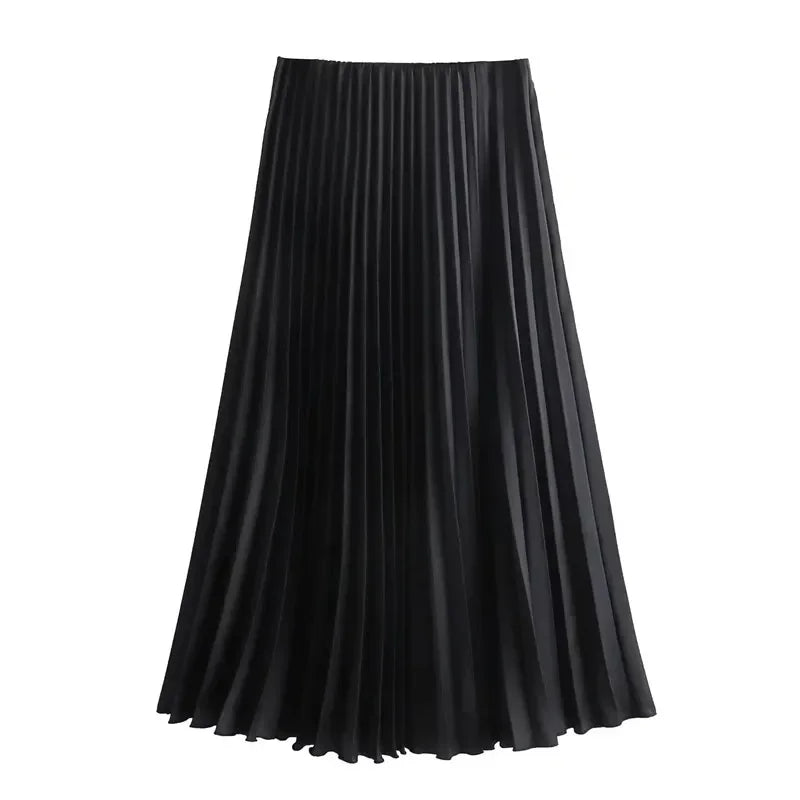 Long Elegant Pleated Skirt for Women – Stylish &amp; Versatile
