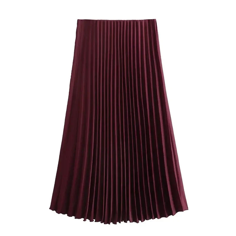 Long Elegant Pleated Skirt for Women – Stylish &amp; Versatile
