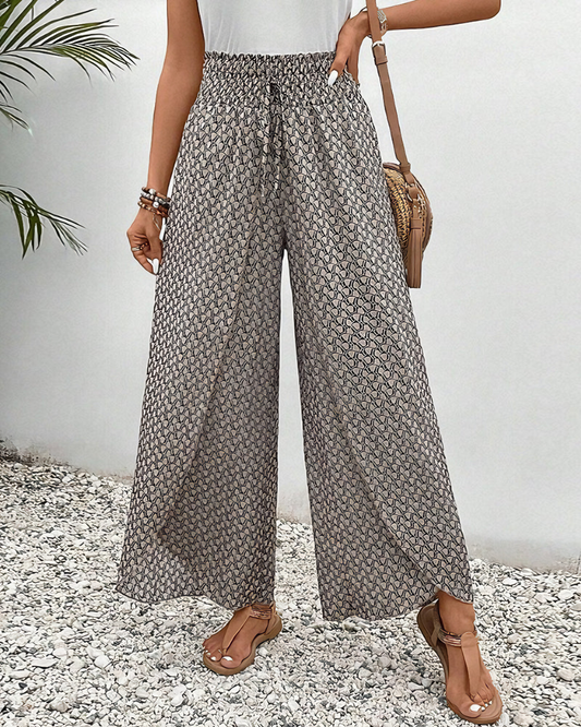 Women’s Flared Pants with Geometric Print