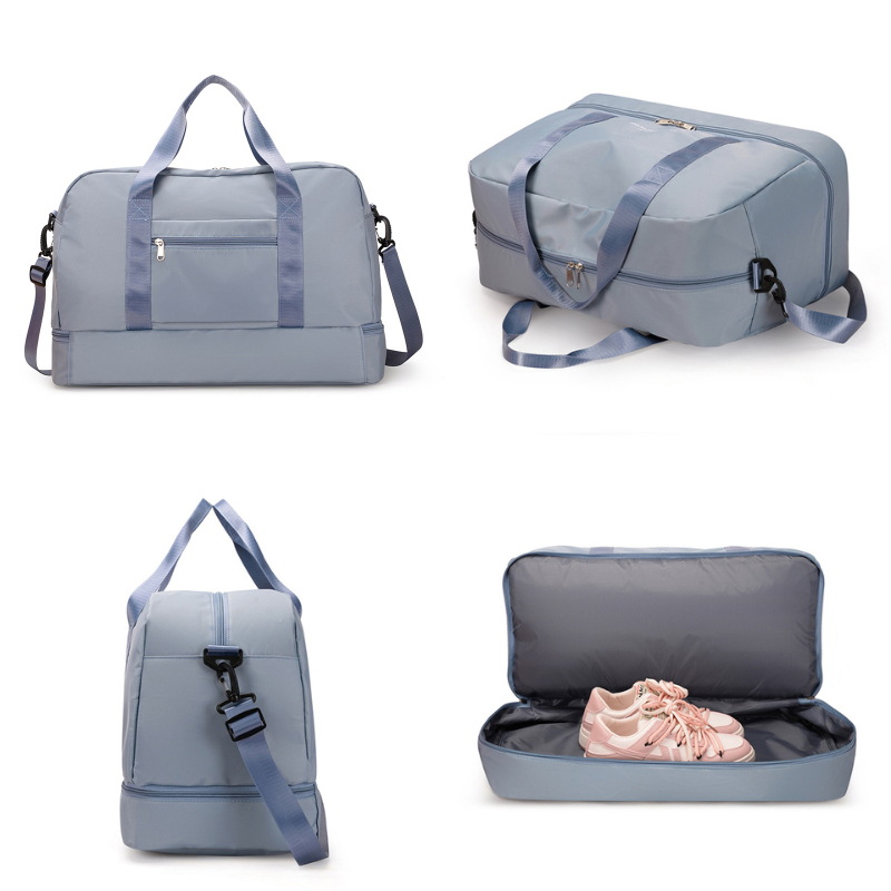 Spacious Duffle Travel Bag with Extra Storage Compartment and Convenient Layout