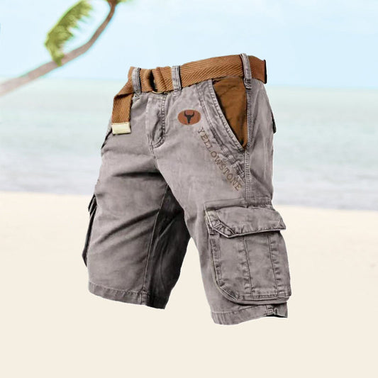 Functional Men's Cargo Shorts with Sturdy Fabric and Multiple Pockets