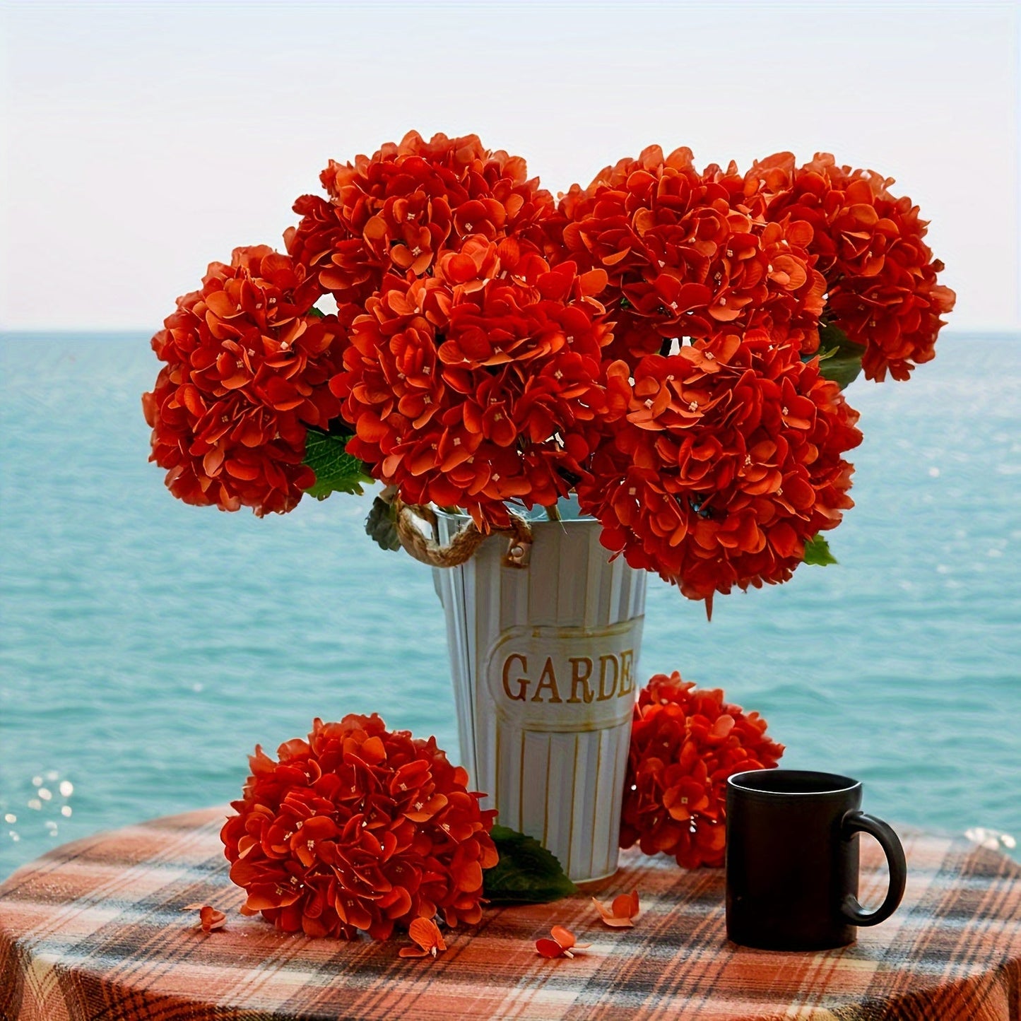 Autumn Hydrangea Set of 5 – Vibrant Artificial Flowers 50 cm