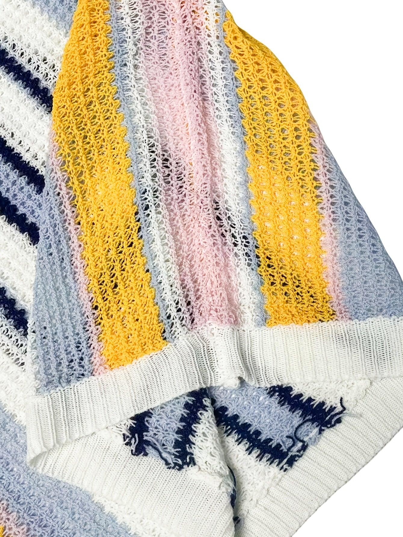 Airy Knitted Men's Sweater with Wide Stripes