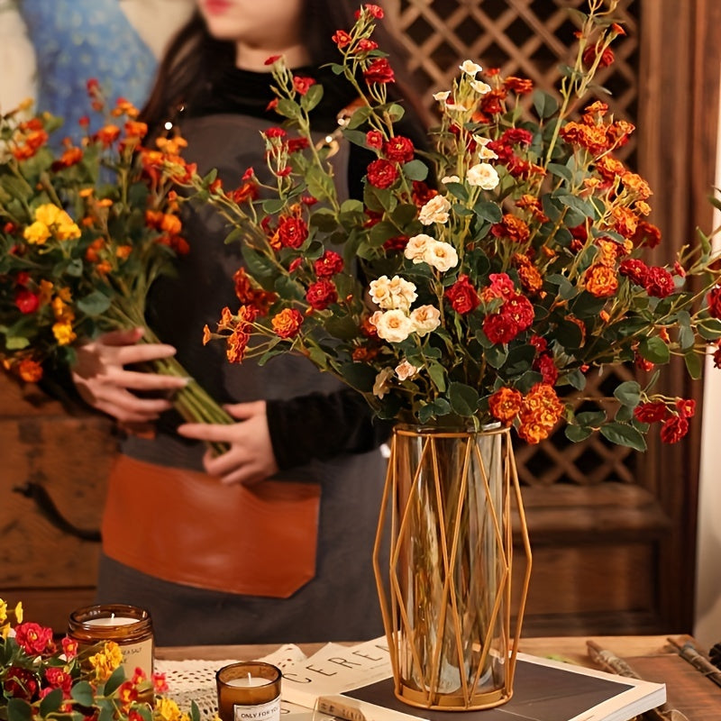 Set of 16 Lifelike Artificial Roses – 75 cm High