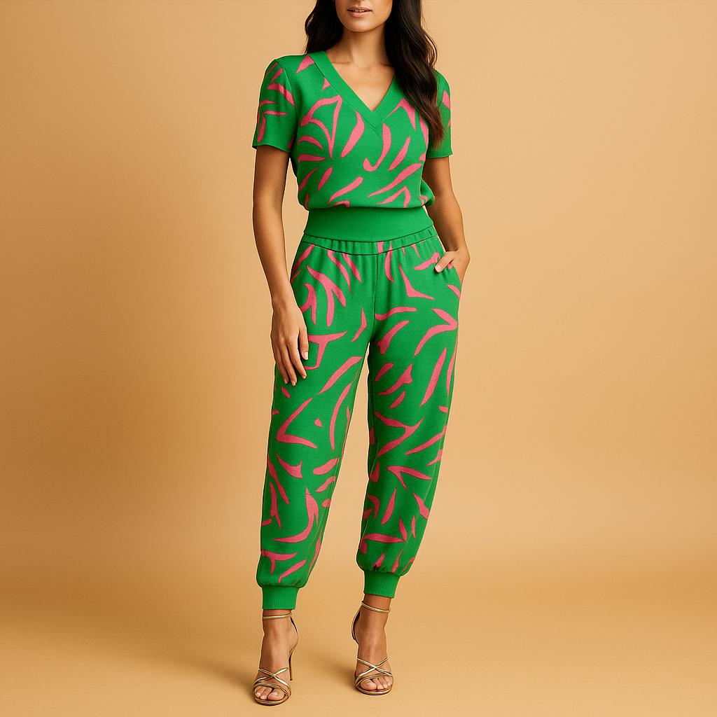 Women's floral print set – top and pants