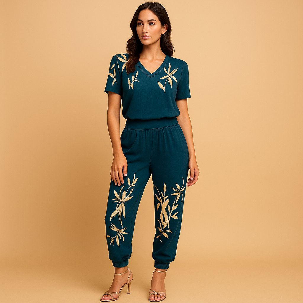 Women's floral print set – top and pants