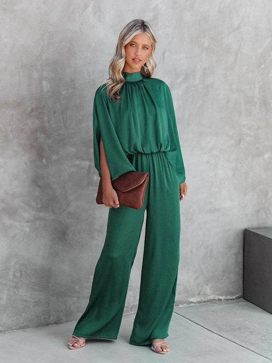 Elegant Women’s Jumpsuit with Cape Sleeves – Lightweight & Perfect for Summer