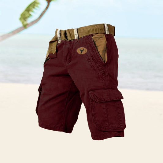 Functional Men's Cargo Shorts with Sturdy Fabric and Multiple Pockets