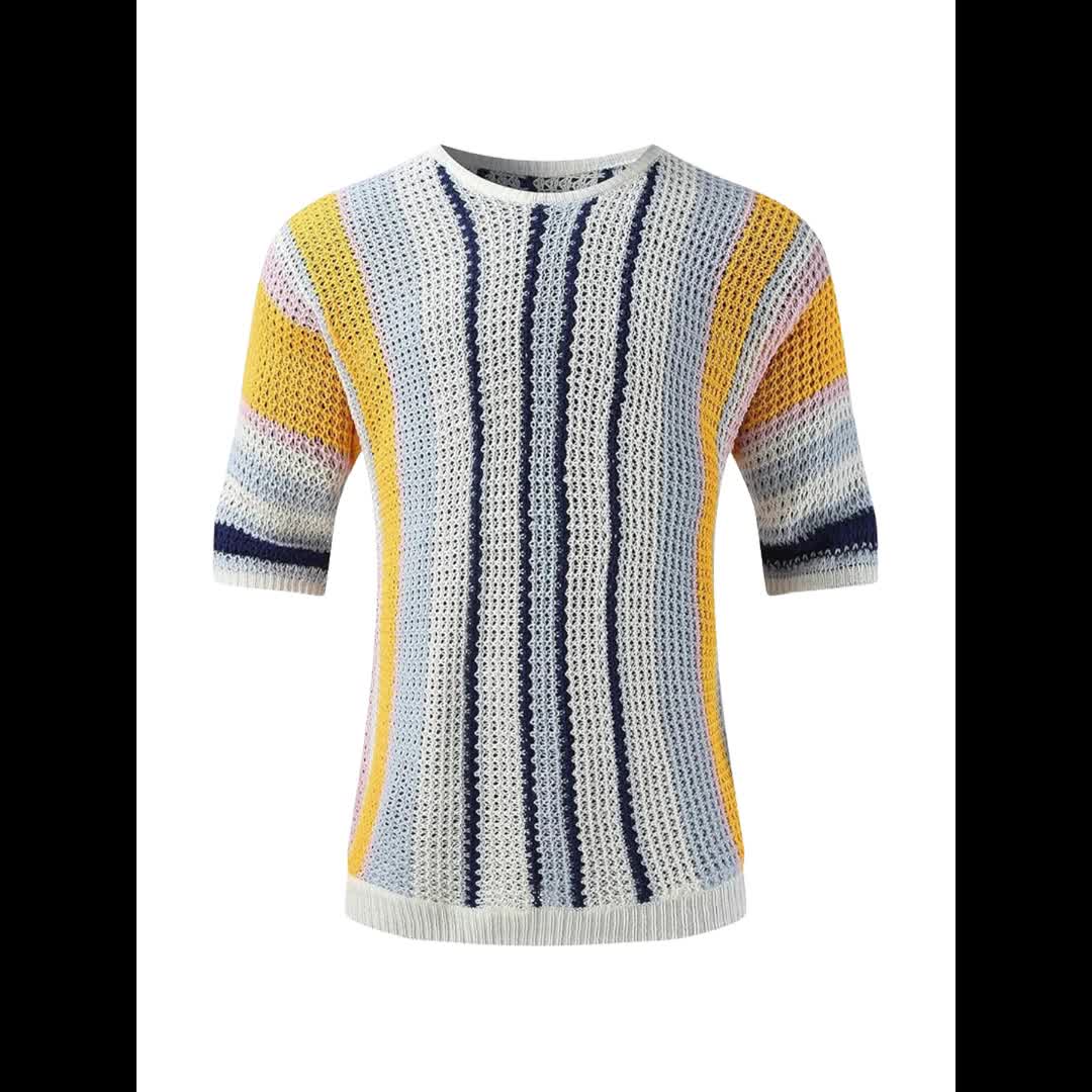 Casual Striped Knit Sweater – Comfortable &amp; Breathable
