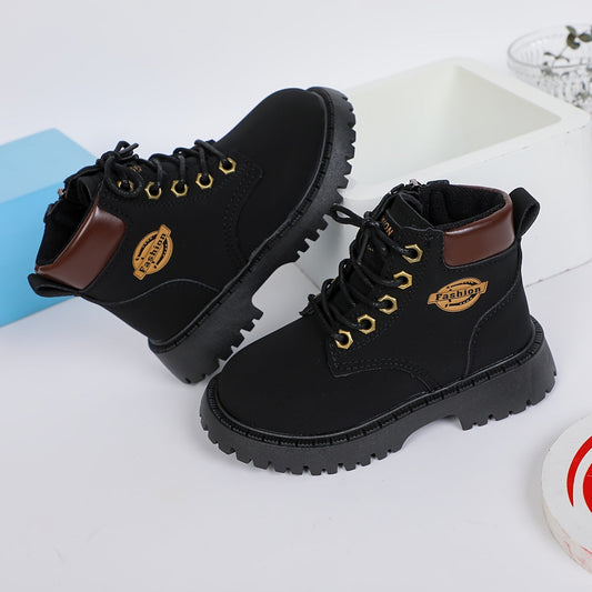 Sturdy Boys Boots with Zipper and Non-Slip Sole