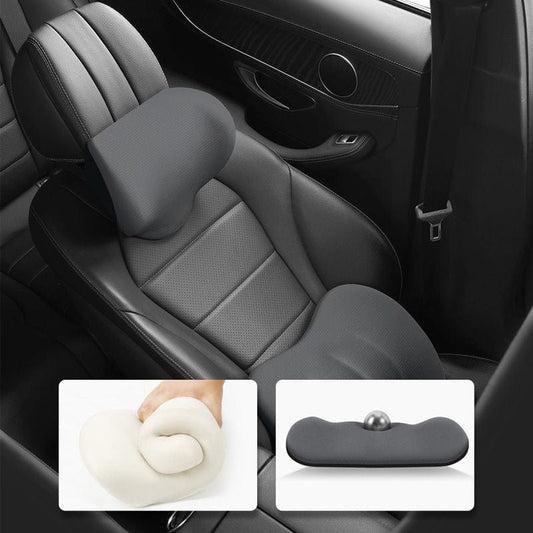Ergonomic Car Cushion Set for Neck and Lower Back – Optimal Driving Comfort