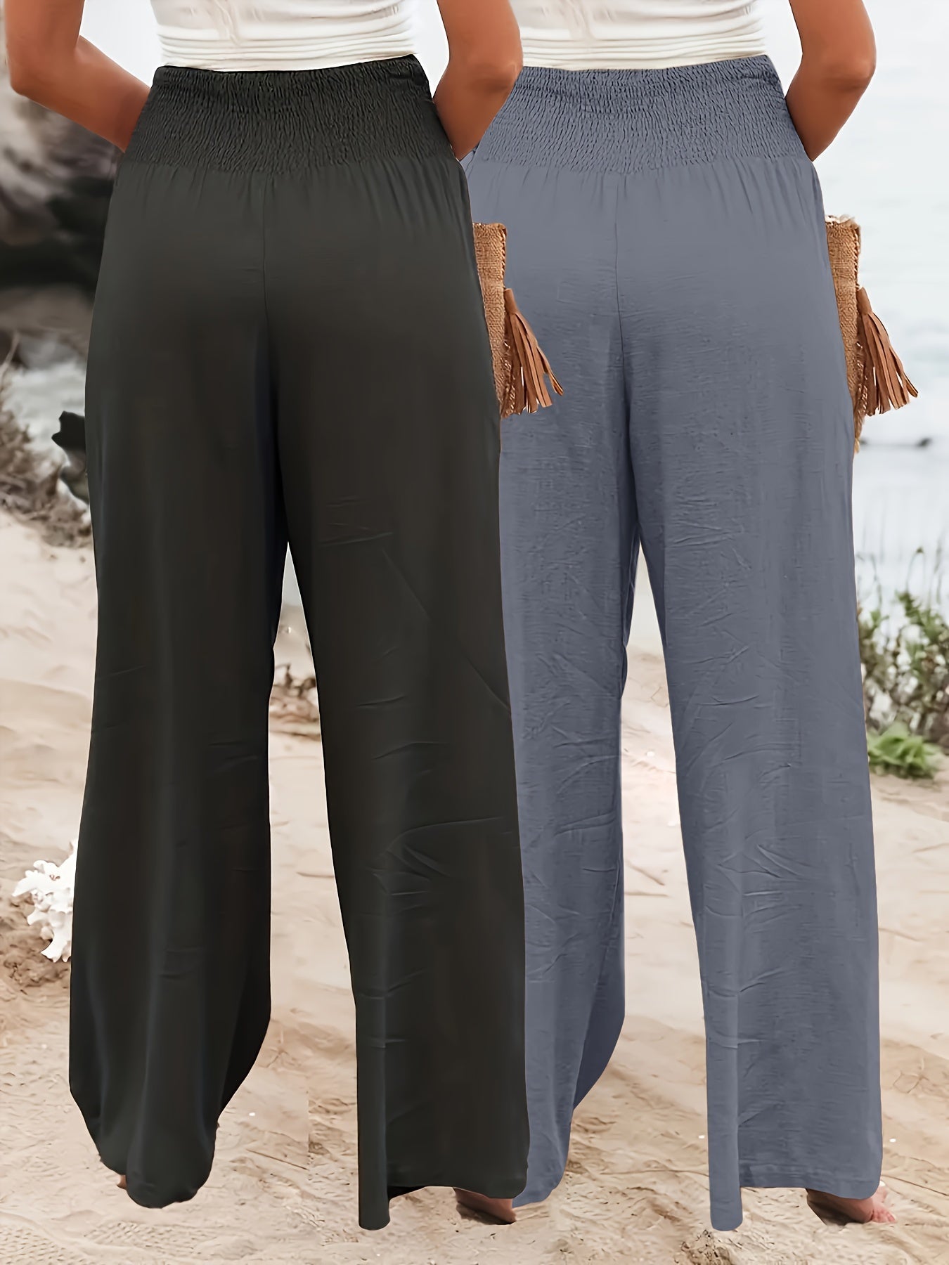 Set of 2 wide women's trousers – Stylish and comfortable