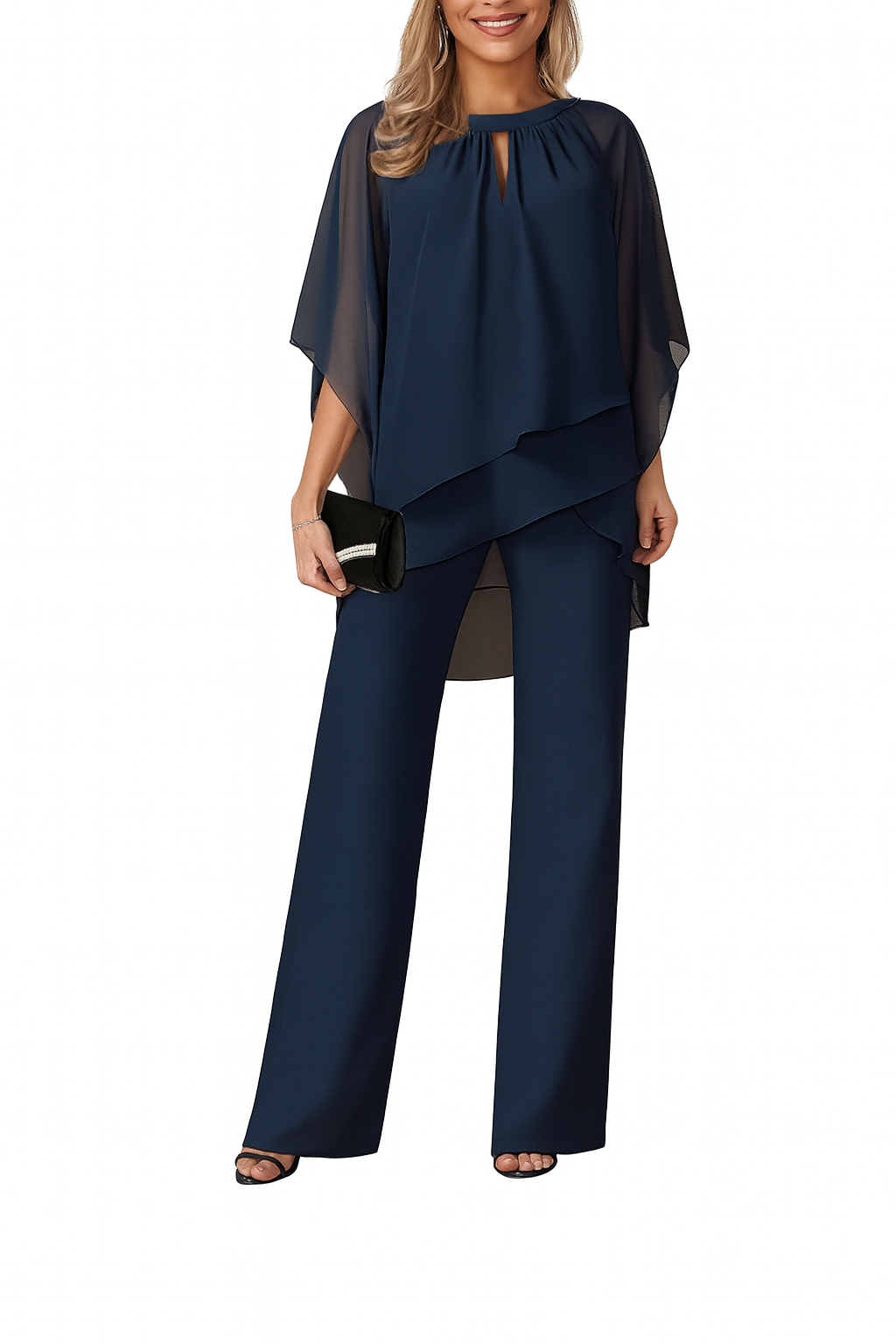 Elegant Two-Piece Party Set for Women – Top with Skirt in Shiny Fabric