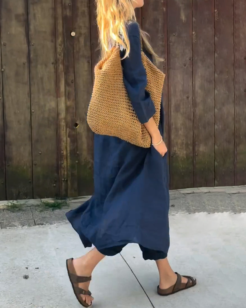 Summer Women's Set with Tunic and Cropped Pants