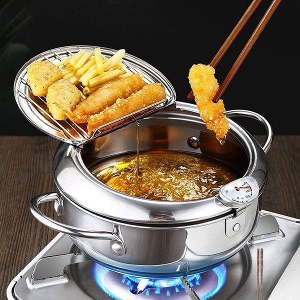 Stainless Steel Deep Fryer with Thermometer