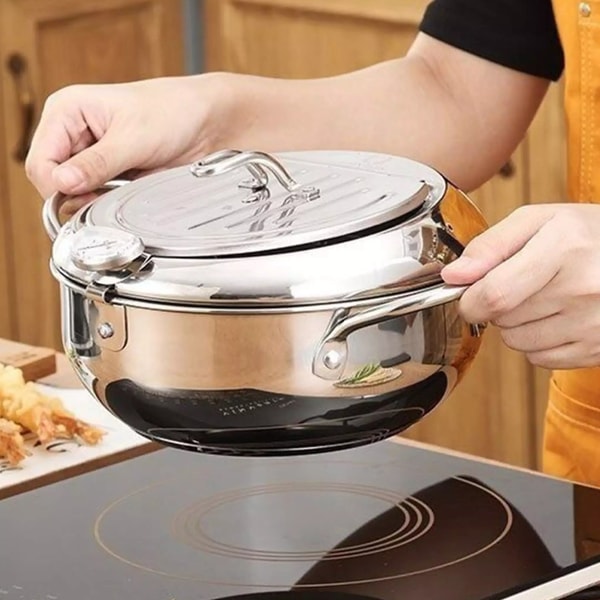 Stainless Steel Deep Fryer with Thermometer