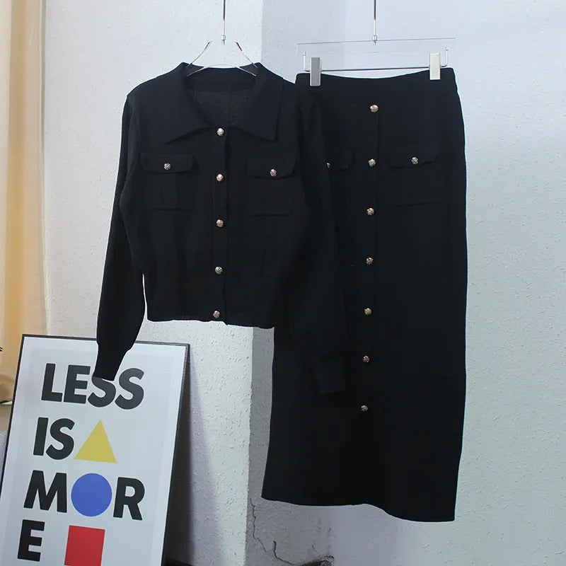 Elegant Women's Blazer and Skirt Set – Chic &amp; Timeless