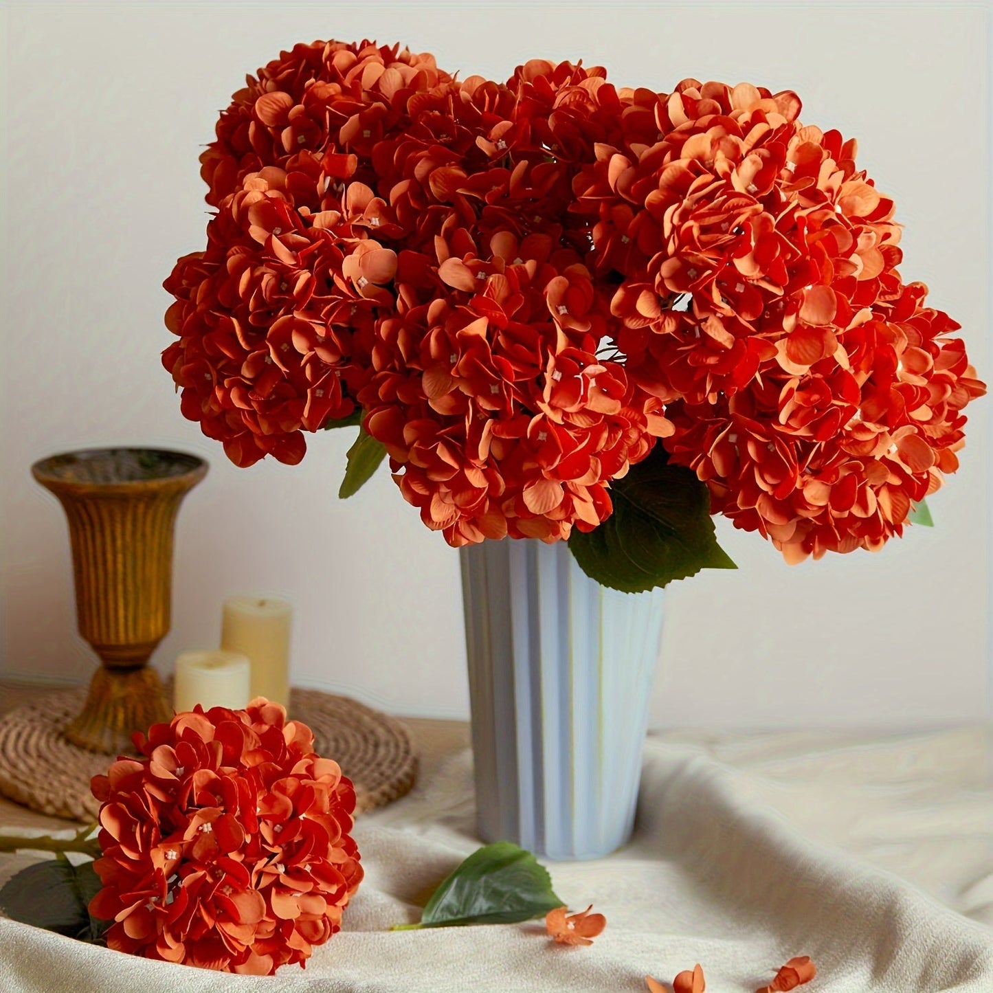 Autumn Hydrangea Set of 5 – Vibrant Artificial Flowers 50 cm