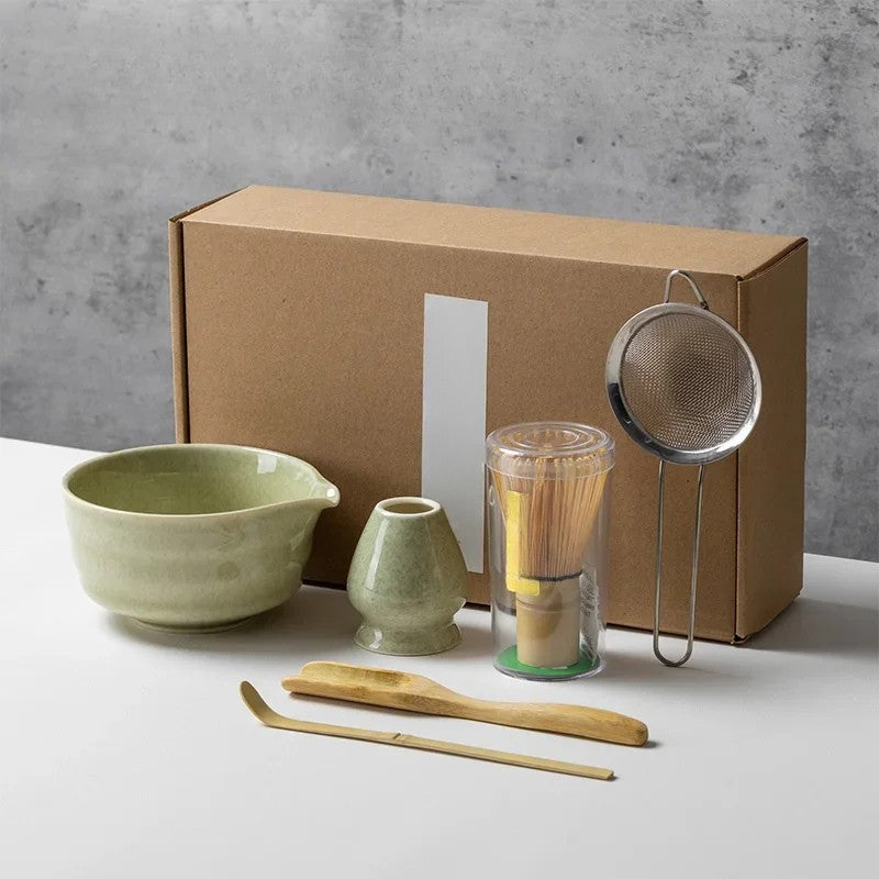 Matcha Complete Tea Set 6-Piece – Bowl, Bamboo Whisk, Spoon &amp; Accessories