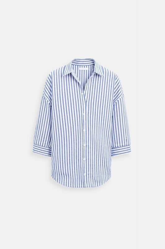 Cotton Women's Blouse with Vertical Stripes