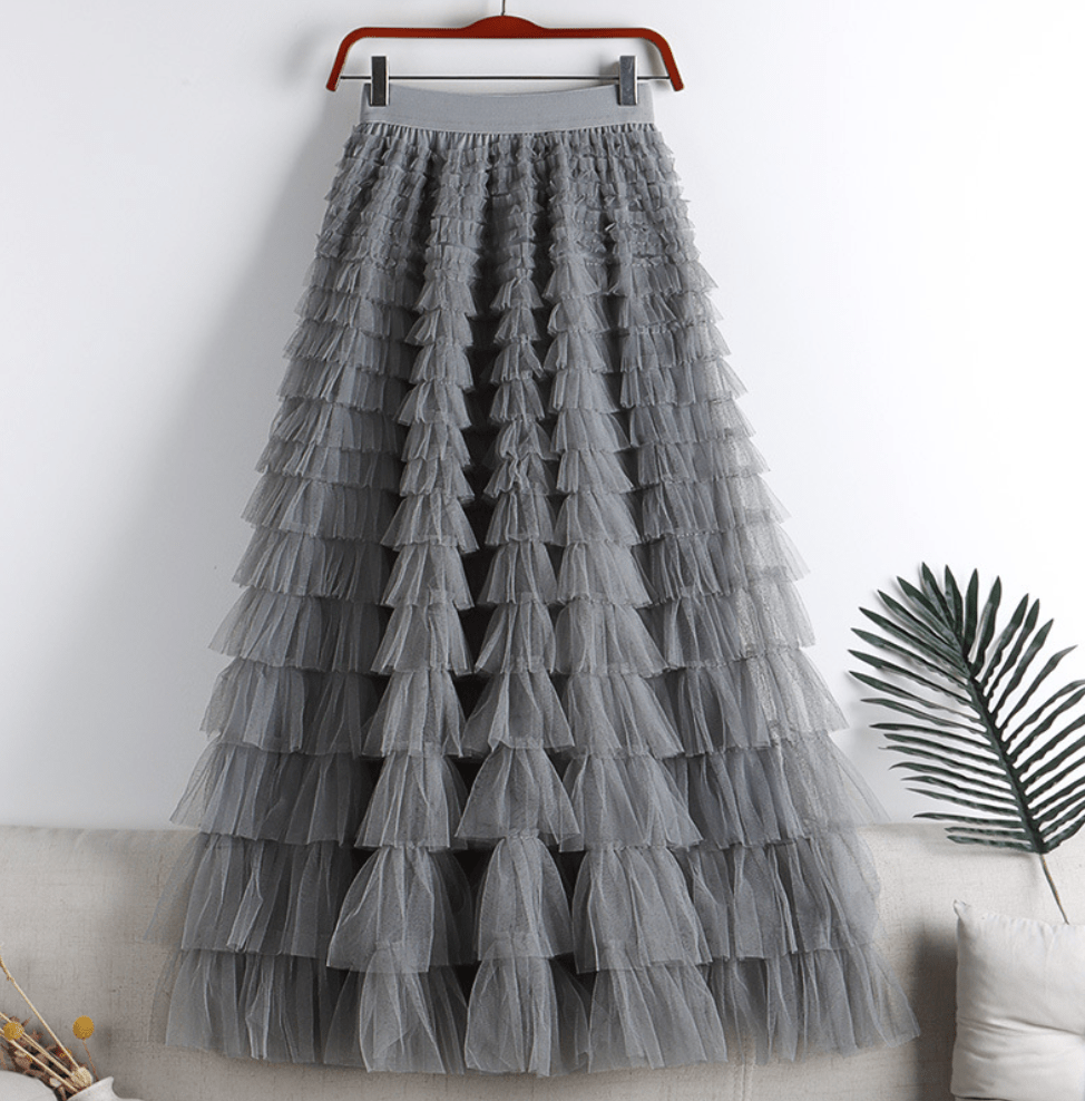 Summer Skirt Women – Layered Maxi Skirt with Ruffles