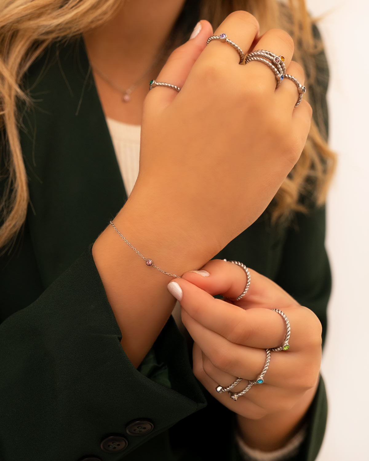 Birthstone Bracelet – Gold or Silver