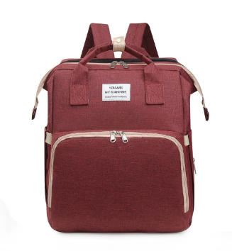 Multifunctional diaper backpack with baby nest and USB charging point