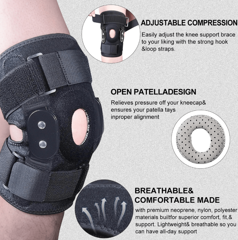 Adjustable Knee Brace with Hinges for Optimal Support