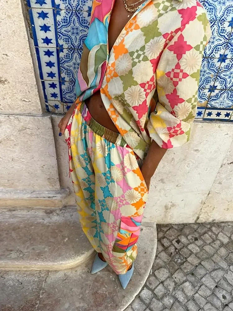 Tropical Women's Summer Set with Dress