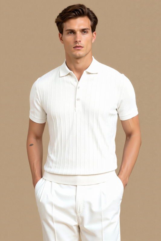 Stylish Men's Polo with Vertical Stripes