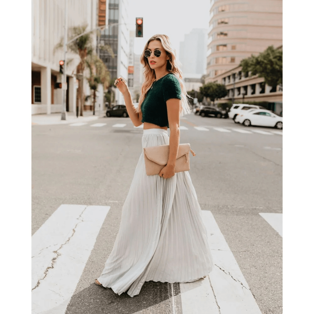 Pleated Maxi Skirt – Lightweight &amp; Elegant