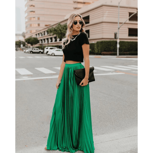 Pleated Maxi Skirt – Lightweight &amp; Elegant