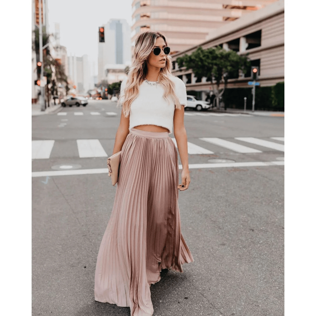 Pleated Maxi Skirt – Lightweight &amp; Elegant