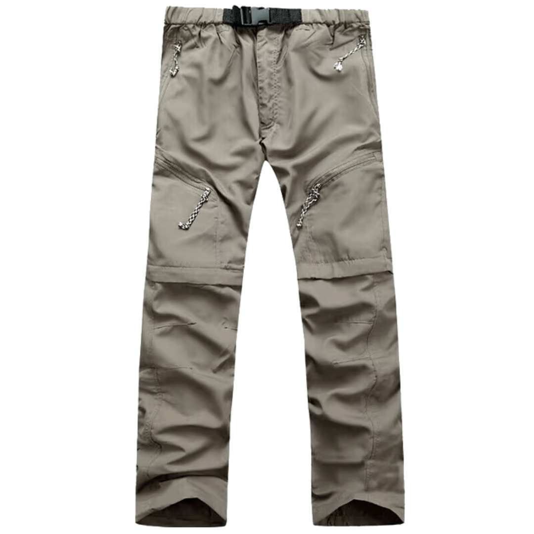 Men's Outdoor Trousers with Zip-Off Legs Made of Quick-Drying Material
