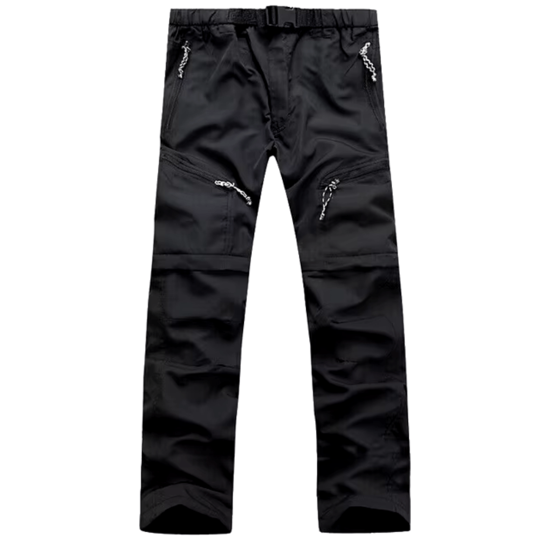 Men's Outdoor Trousers with Zip-Off Legs Made of Quick-Drying Material