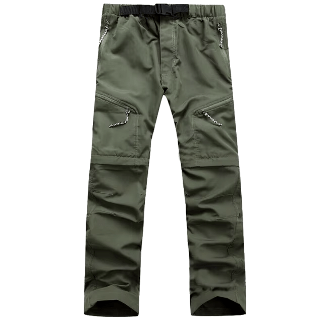Men's Outdoor Trousers with Zip-Off Legs Made of Quick-Drying Material