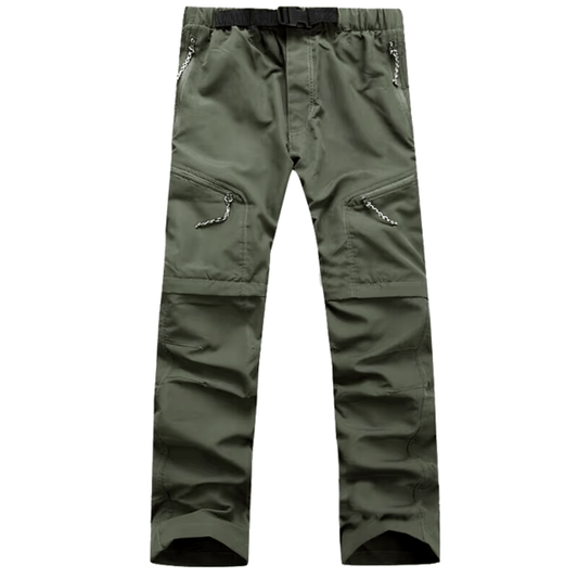 Men's Outdoor Trousers with Zip-Off Legs Made of Quick-Drying Material