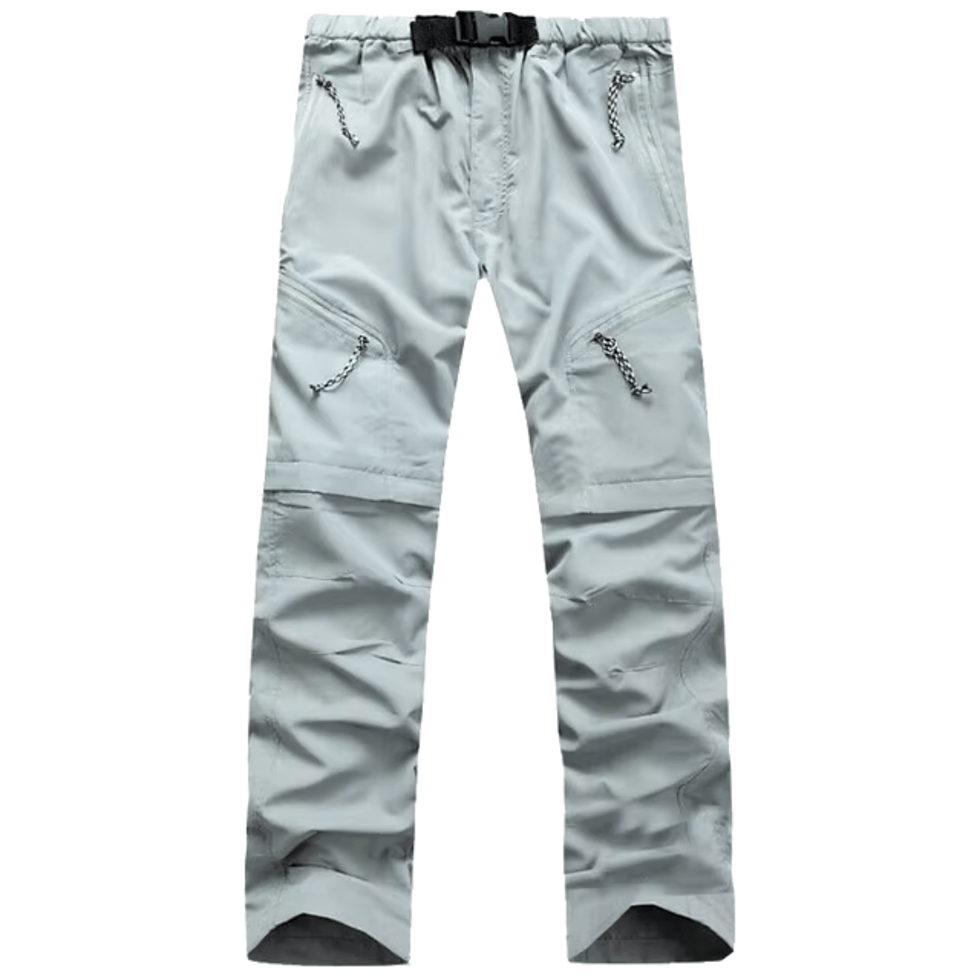 Men's Outdoor Trousers with Zip-Off Legs Made of Quick-Drying Material