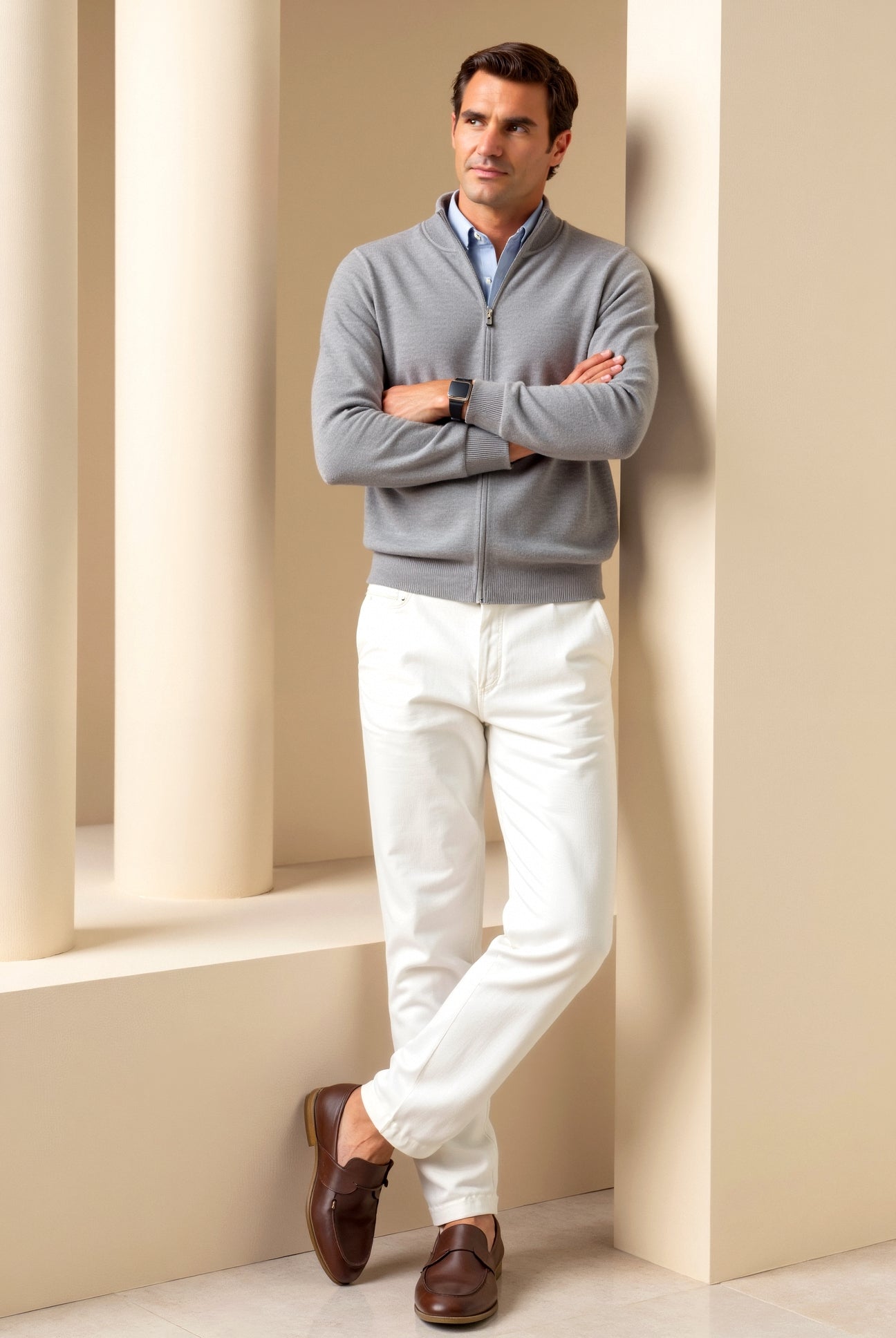 Elegant Slim-Fit Men's Cardigan