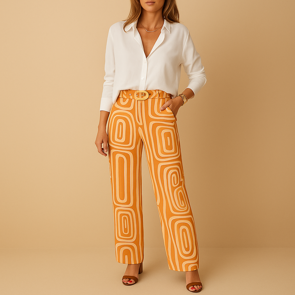 Women's blouse and trousers set – loose-fitting style