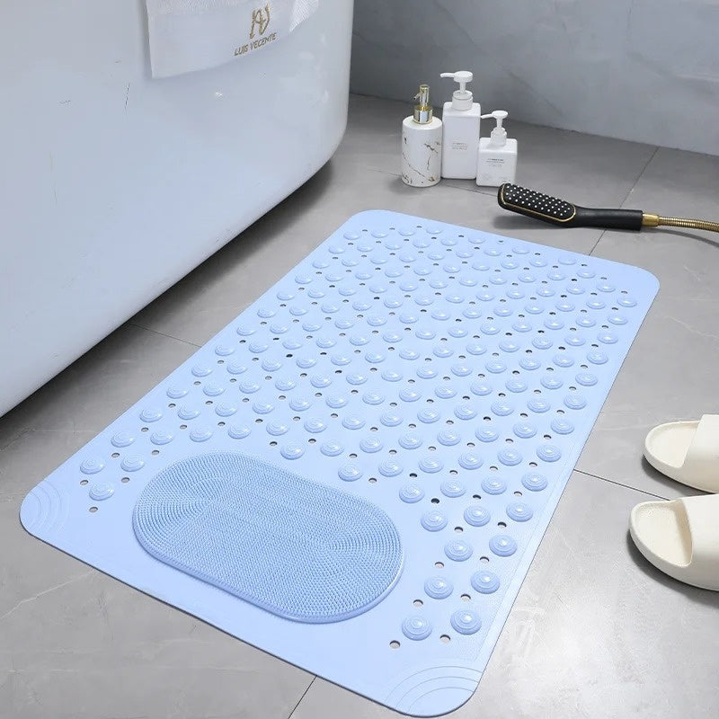 Non-slip shower mat with foot massage and cleaning function