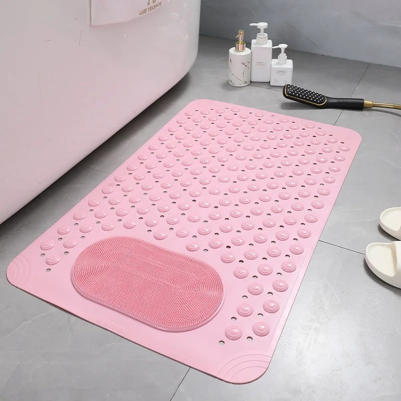 Non-slip shower mat with foot massage and cleaning function